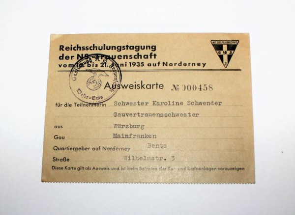 FEMALE TRADE UNION CARD