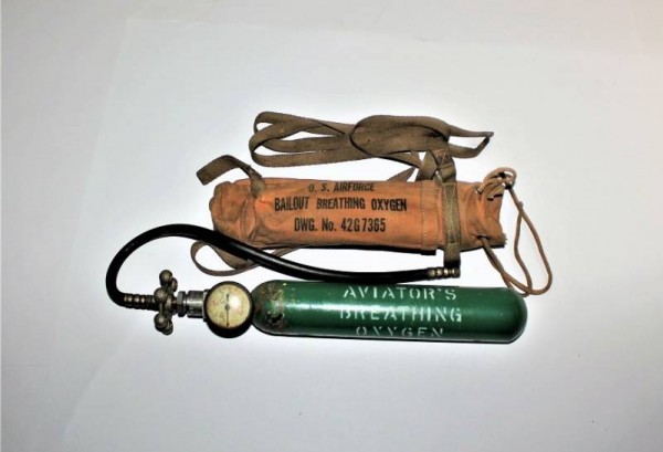 US WWII ARMY AIR FORCE BAILOUT BREATHING OXYGEN BOTTLE TYPE H-1 