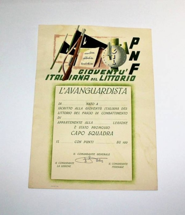 DIPLOMA GIOVENTU� ITALIANA DEL LITTORIO